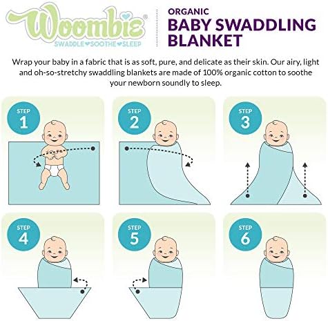 שמיכה מתנפנפת על תינוקות אורגניים אורגניים | תינוק קל משקל לבנות או לבנים | תינוק אורגני מקבל שמיכה, מנטה מודעת